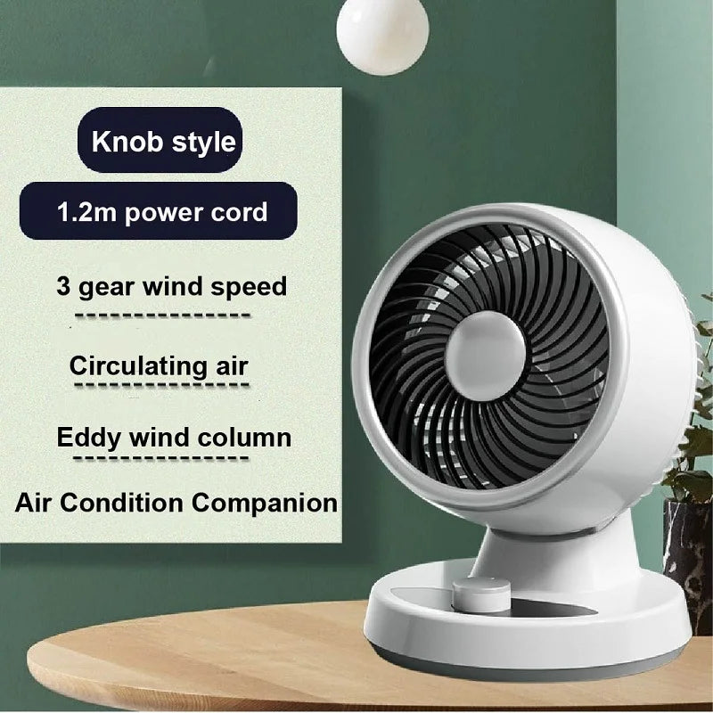 USB Smart Air Circulation Fan Electric Fan Floor Fan Silent Desktop Turbine Dormitory 3 Gear Cooling Timed Electric Fan Summer