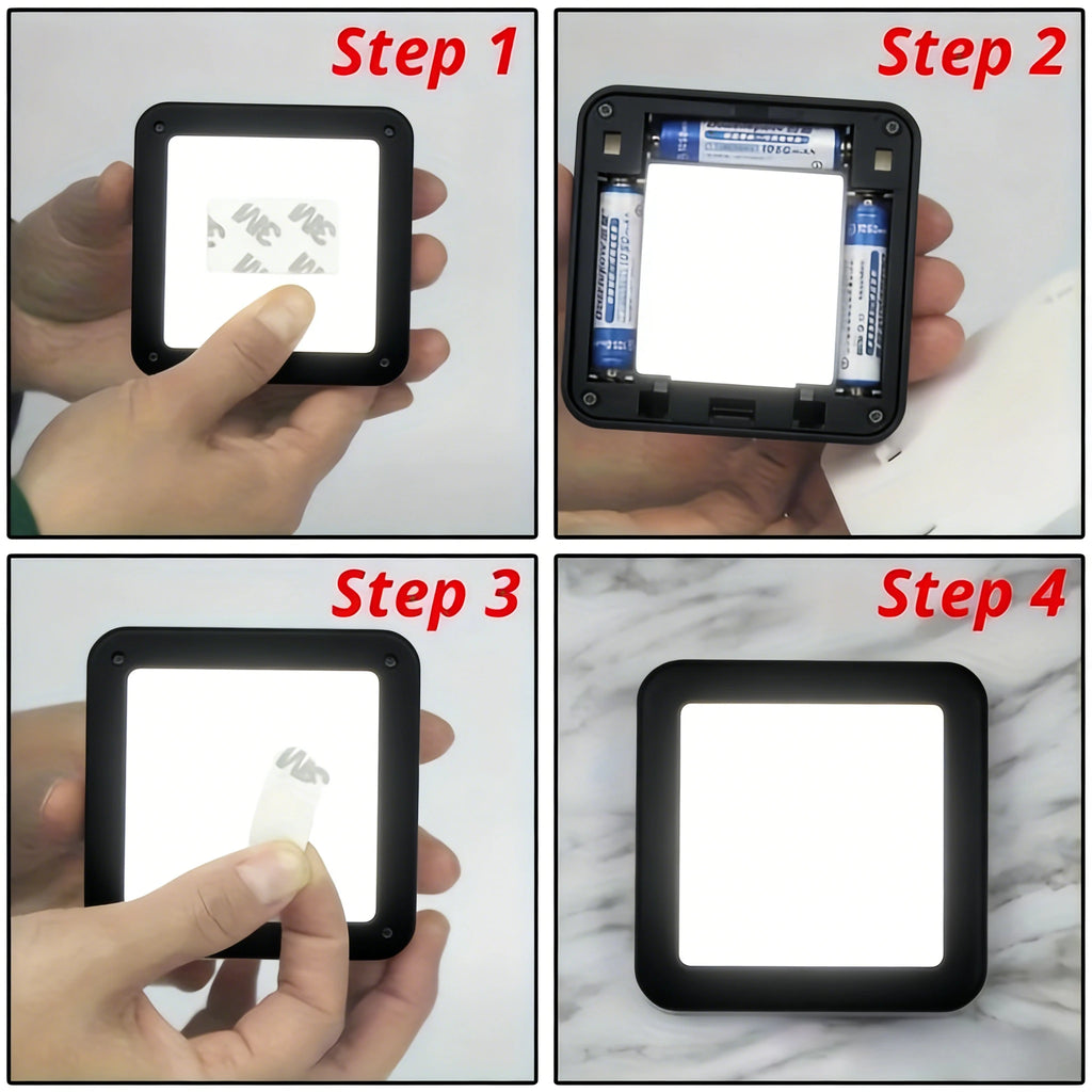 Motion Controlled Human Body Sensor LED Night Light Smart Battery Operated WC Bedside Lamp For Room Hallway Pathway Home Light
