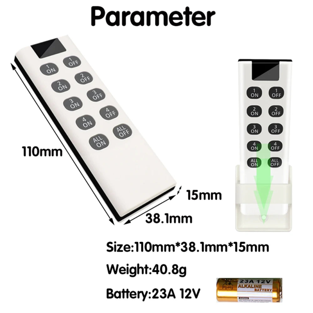 Wireless Light Switches RF 433 Mhz  Remote on Off Switch Controller Relay Ac220v 10A Smart Home Control Ceiling Lamp LED Fan