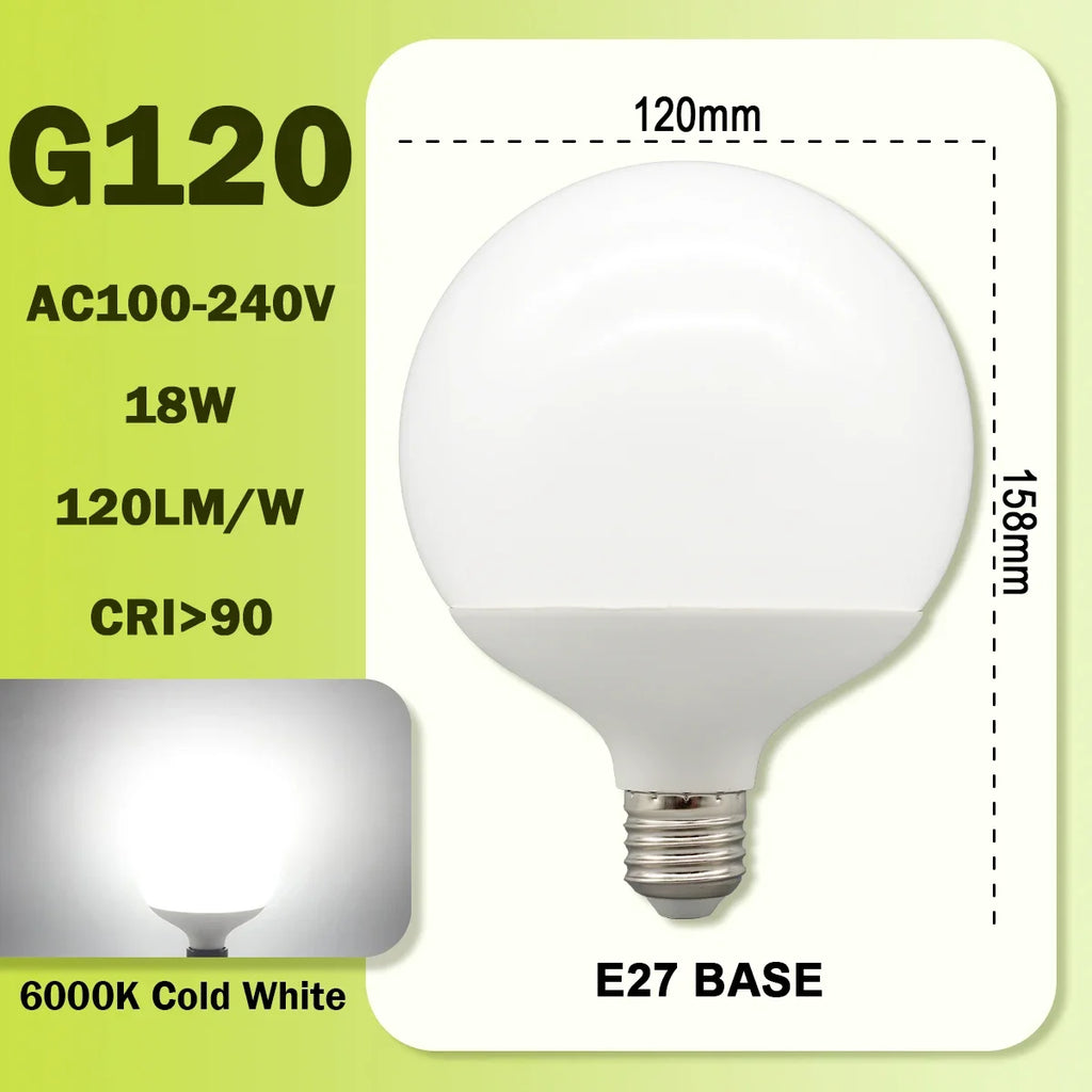 Energy Saving LED Bulb G80 G95 G120 Global Light Lamp E27 Bubble Ball Bulb 3PCS Pack RA90 White Warm White LED 110V 220V