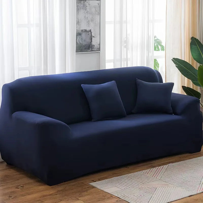 Solid Color 1/2/3/4 Seat Sofa Cover Stretch Milk Silk Fabric Couch Covers for Living Room Sectional Corner Settee Slipcovers 1PC