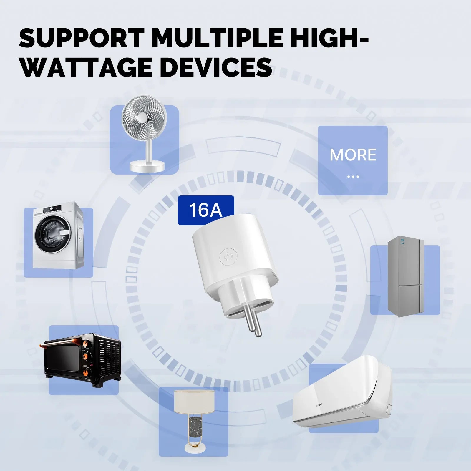 JSPTEC Smart EU Plug Matter WiFi Socket 16A Timer Outlet Support  Apple Homekit with Google Home Alexa