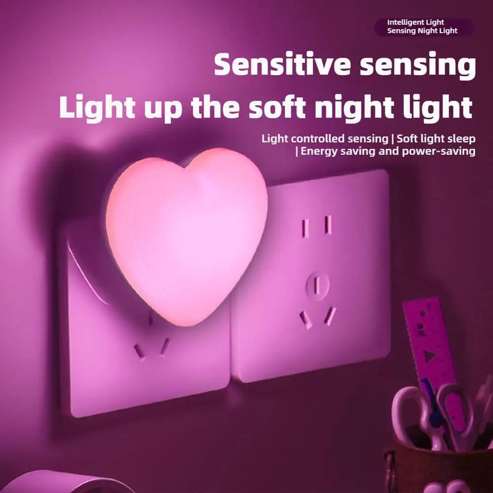 Heart Shape Night Light LED Night Light Sensor Control Night Lamp Energy Saving LED Sensor Lamp Bedroom Stair Hallway Night Lamp