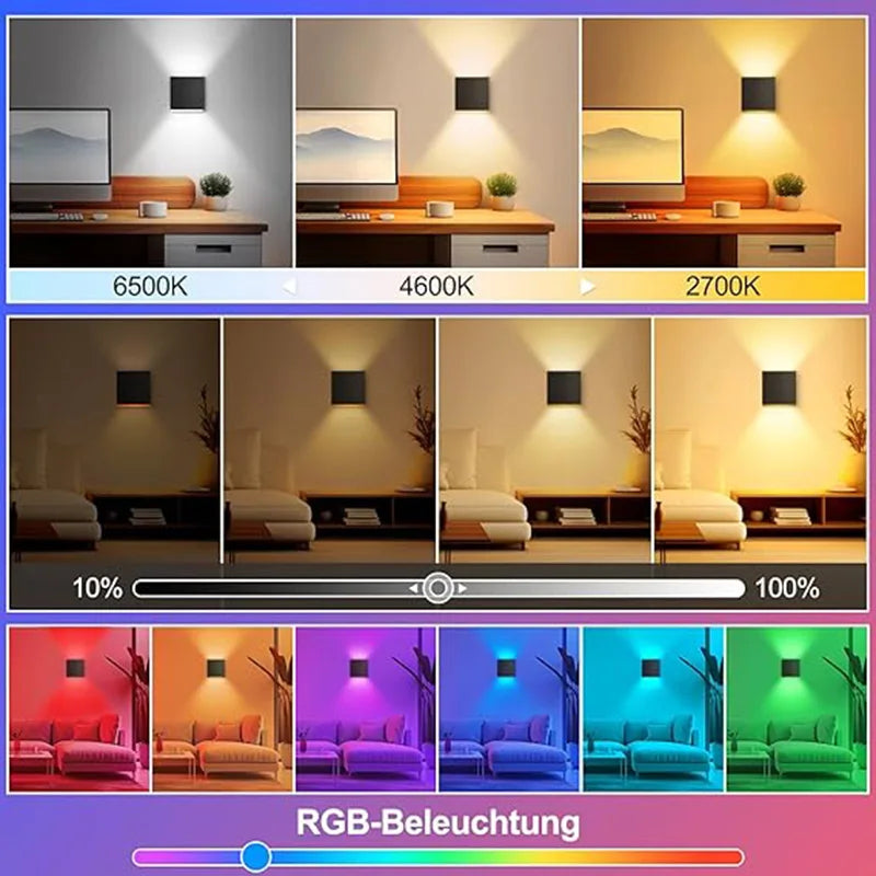 Tuya Outdoor LED Wall Lamp Smart Life APP Control Adjustable Angle RGBCCT Wall Lights,Work with Alexa Google Home