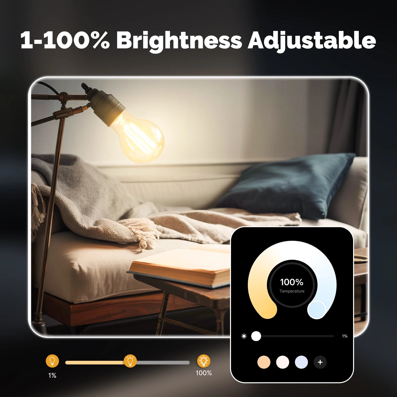 MOSE Tuya Matter WiFi Smart Filament Bulb E27 Energy Saving Light Dimmable APP Remote Control Alexa GoogleHome for Voice Control