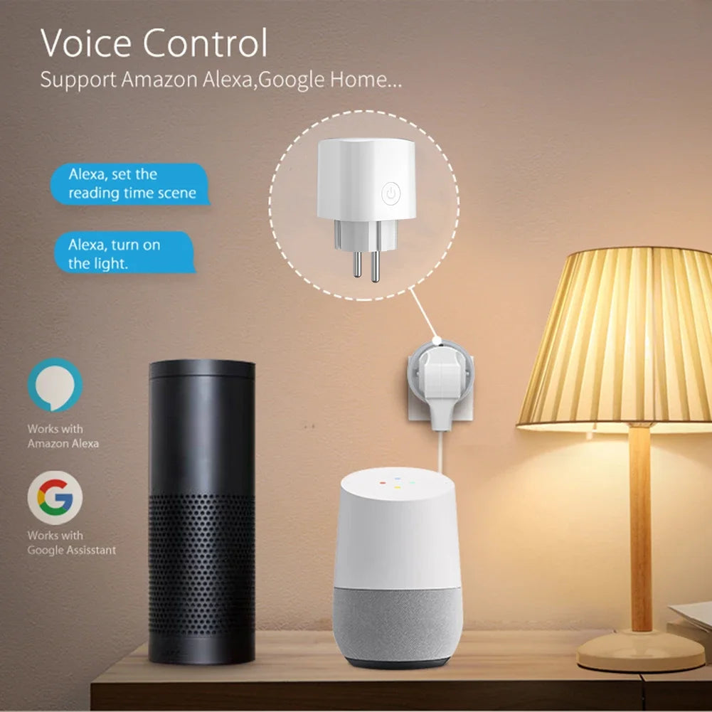 JSPTEC Smart EU Plug Matter WiFi Socket 16A Timer Outlet Support  Apple Homekit with Google Home Alexa
