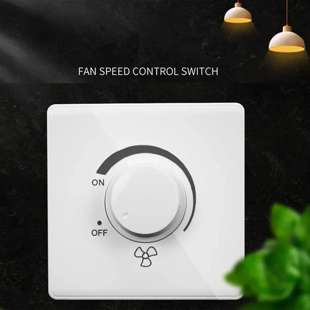 86 Type Adjustment Ceiling Fan Speed Regulator Continuous Wall Switch 220V 10A Speed Control Switch Ceiling Fan White