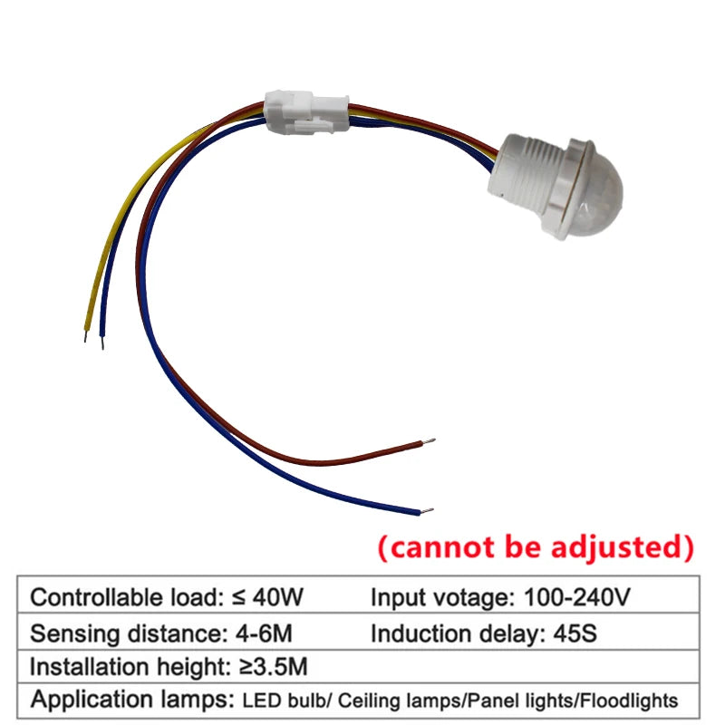 12V Motion Sensor 220V/110V PIR Movement Detector Automatic Infrared Wall Mount Timer Outdoor 24V LED Motion Sensor Light Switch