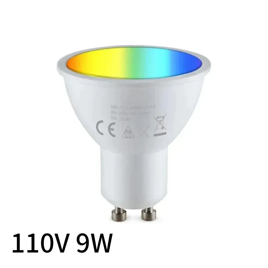 5W 7W 9W 220V 110V Tuya Smart WiFi GU10 LED Bulb Spotlight Alexa Lamp RGBCW Smart Life APP Control Works With Alexa Google Home