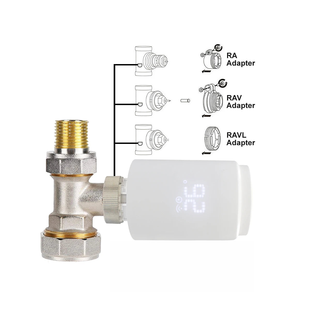 Tuya Smart Home Zigbee 3.0 Thermostatic Valve Radiator Zigbee Thermostat Radiator Zigbee Thermostatic Valve Alexa Google Home