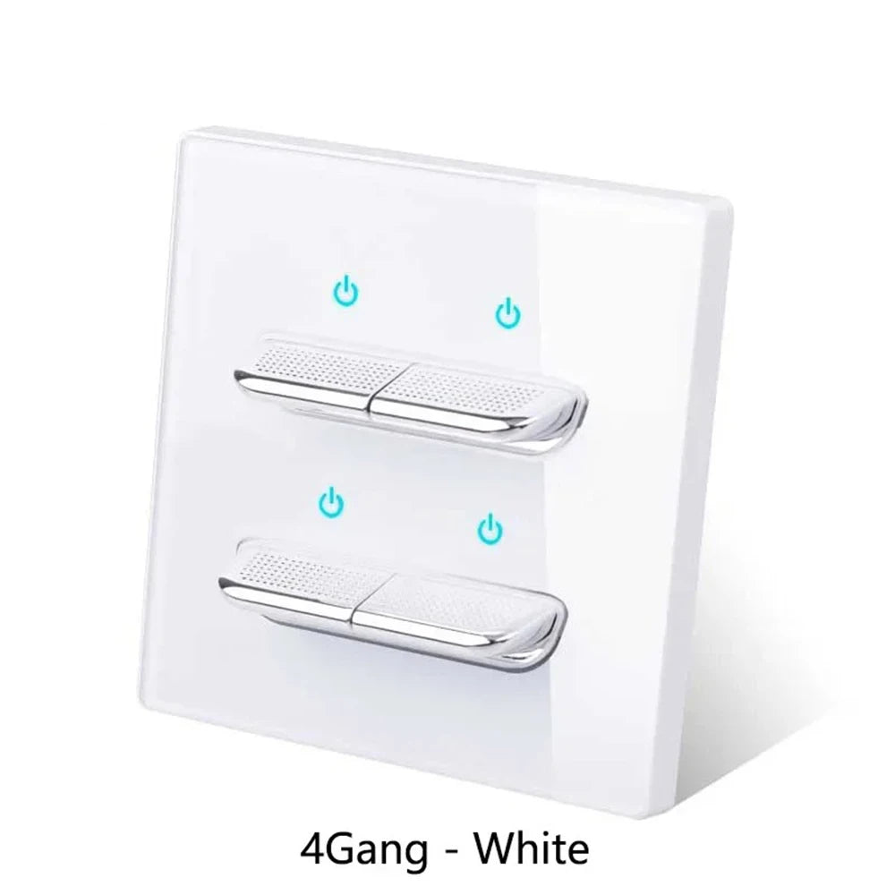 Glass Touch Switch Tempered Crystal Panel 1/2/3/4 Gang Wall Light Switches Sensitive LED Backlight Metal Push Button 110V 220V
