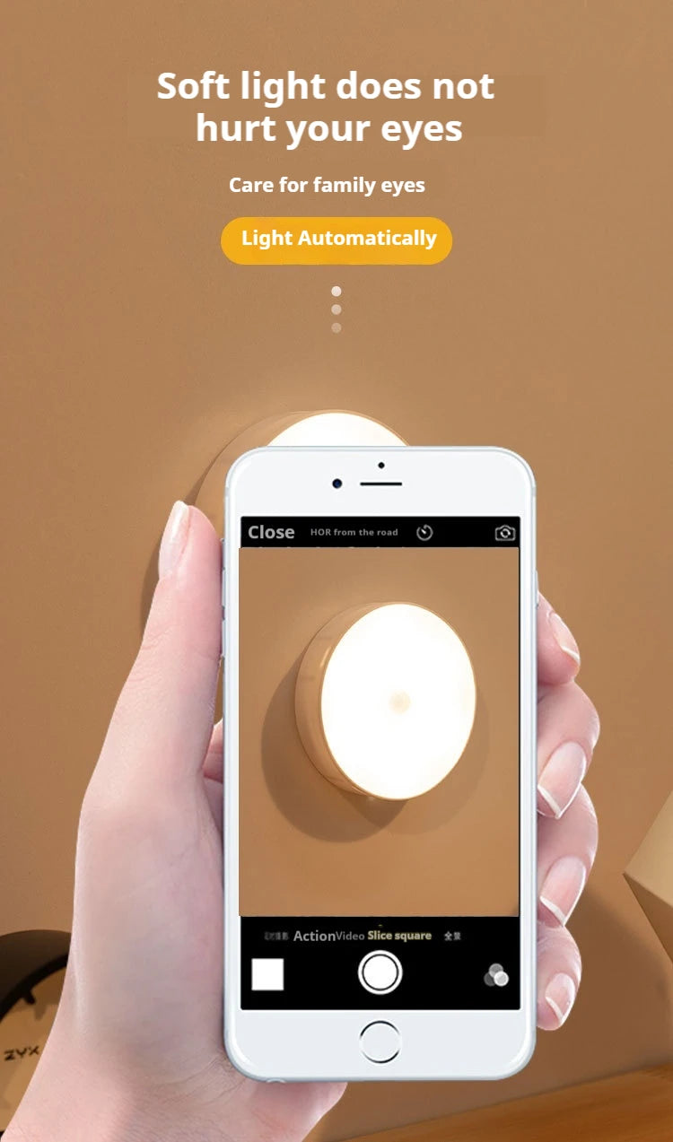 USB Rechargeable Motion Sensor Night Light LED Lamp for Kitchen Bedroom Stairs Hallway Cabinet Closet Wardrobe -Energy Efficient