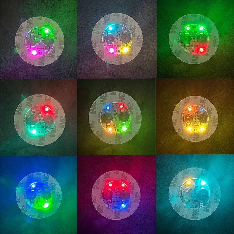 10pcs LED Light Coaster Illuminated Wine Bottle Stickers Illuminated Wine Bottle Mat Drinking Club Bars Party Decor Light