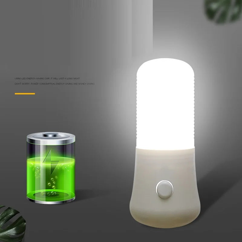 LED Night Light EU/US Plug Push Button Switch Wall Socket Lamp Bedroom Bedside Lamp Baby Room Corridor Home Decor Night Lights