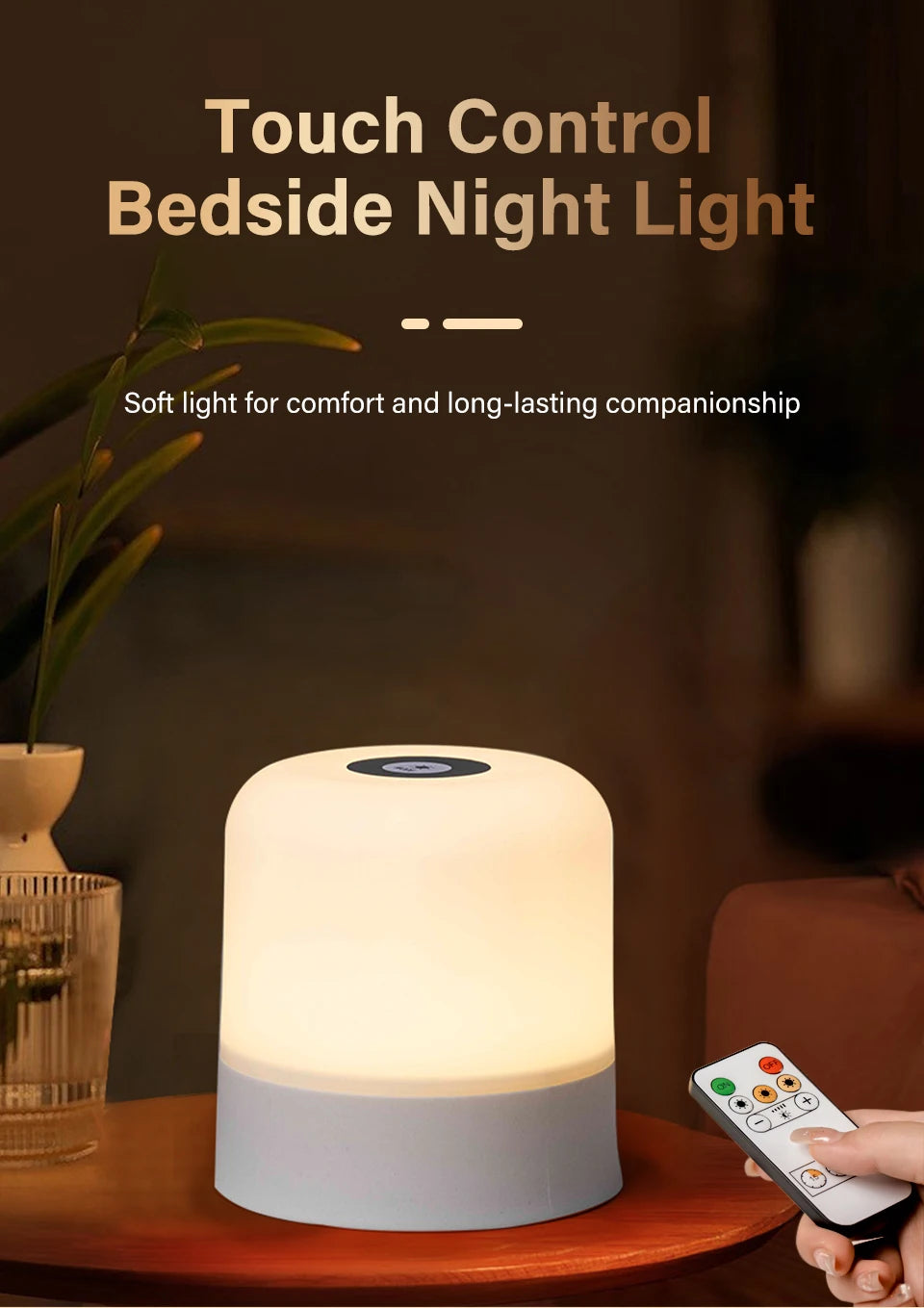 Table Lamp Bedside Lamp For Bedroom 16 Color Changing Touch Night Light RGB Remote Dimmable Rechargeable Portable Room Light