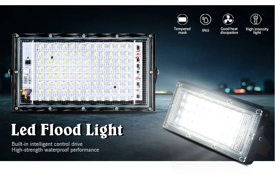 50W 100W Led Flood Light IP65 Waterproof AC 220V Full Spectrum Floodlight Spotlight LED Reflector Street Lamp Wall Flood Lights