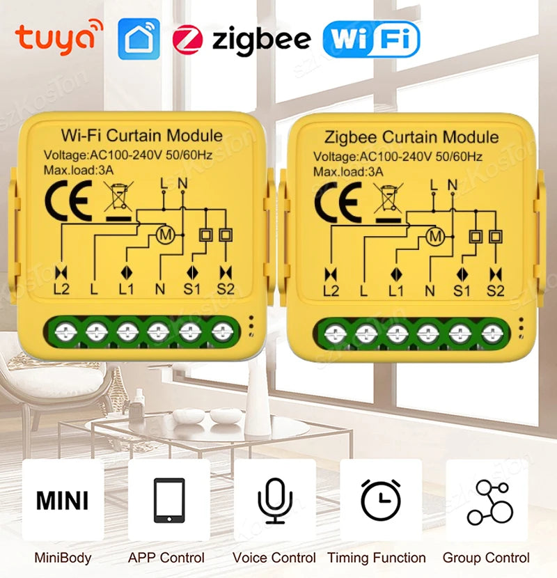 Tuya Smart WiFi/ZigBee Curtain Switch Module Smart Life APP Connect Roller Shutters Blinds Motor Switch For Alexa Google Home
