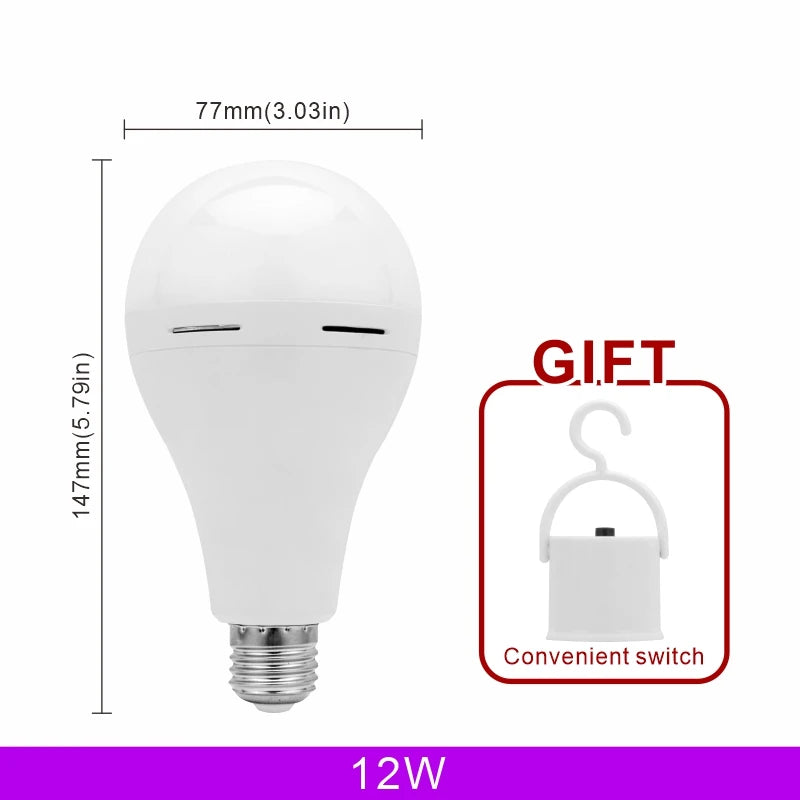 Emergency LED Light Bulb E27 7w 9w 12w 15w Rechargeable 1200mAh Battery 85-265V 110V 220V for Camping Tent Lamp Outdoor Lighting