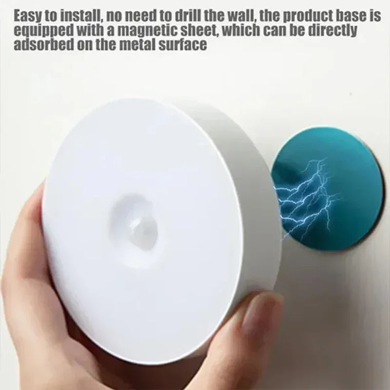 Motion Sensor Light Indoor USB Rechargeable Night Lights, Long Last Battery Wireless Magnetic Nightlight for Closet, Stairs