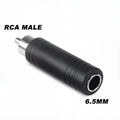 5Pcs Stereo 1/4" Male Plug to RCA Female Jack 6.35mm 3.5mm Audio Mono Adapter Connector Conversion Plug TS for Home KTV