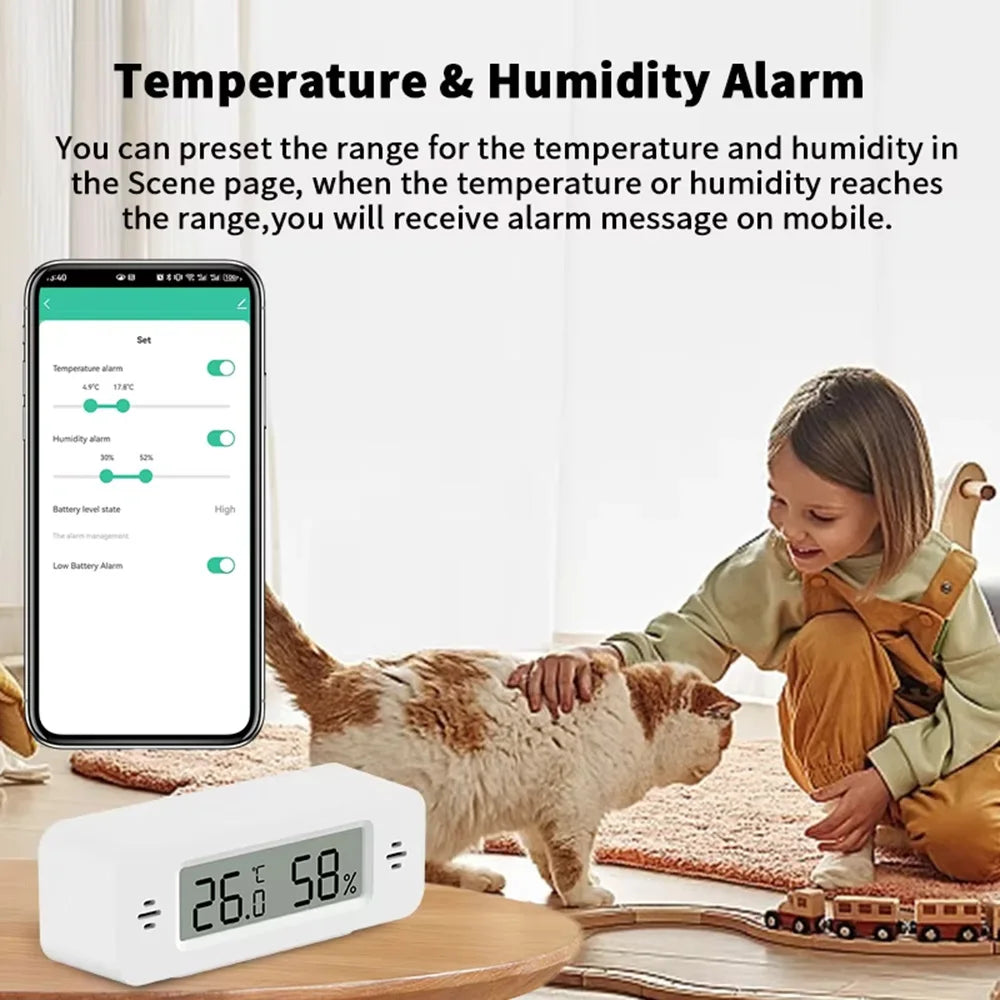 Tuya Zigbee WiFi Mini Temp & Humi Sensor Smart Home Thermometer Hygrometer APP Remote Works with Google Home Alexa Yandex