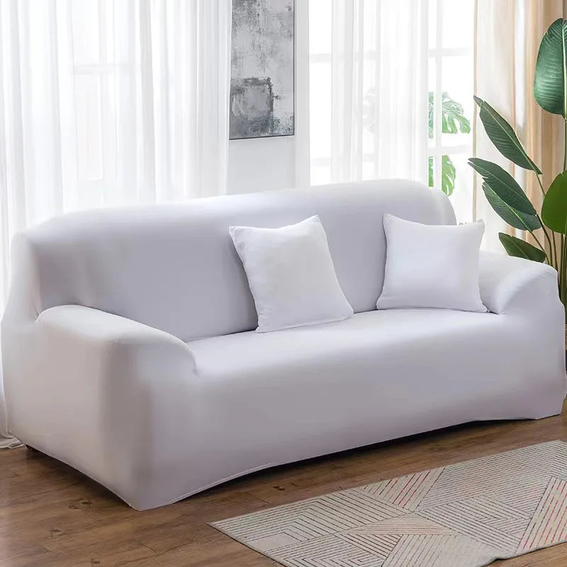 Solid Color 1/2/3/4 Seat Sofa Cover Stretch Milk Silk Fabric Couch Covers for Living Room Sectional Corner Settee Slipcovers 1PC