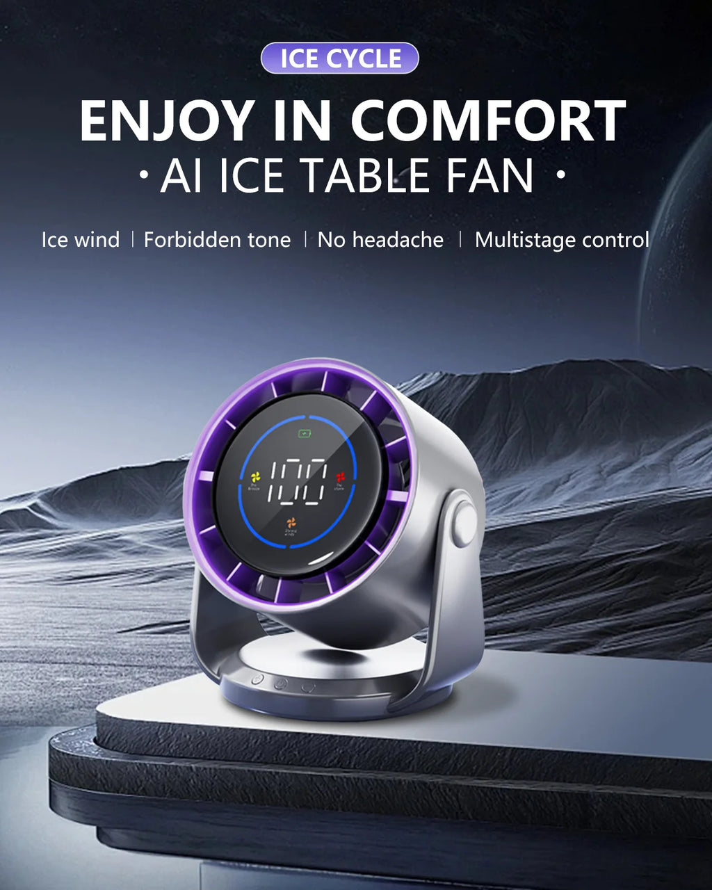 Smart Electric fan Portable desktop rechargeable 100 RPM USB Desktop fan Silent wall mounted cooling fan