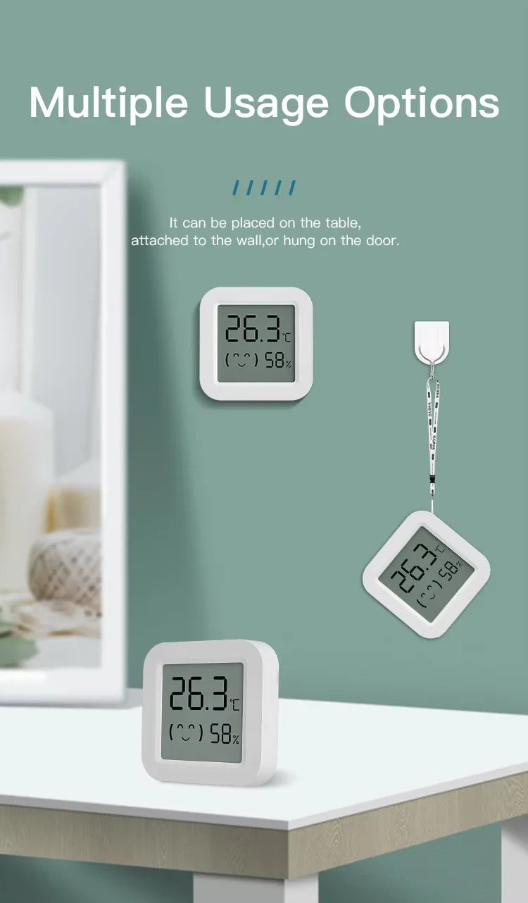 Zigbee Temperature Humidity Sensor For Smart Home LCD Screen Works With Tuya Alexa Google Home APP Smart Life Tuya Smart Yandex