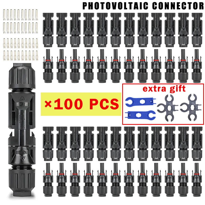400/200/100/40/20/10 Pcs Photovoltaic Solar Connector 1000V30A Wholesale Panel Connectors Kit for PV/MC Cable 2.5/4/6mm²