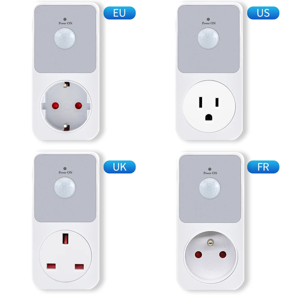 Automatic Induction PIR Infrared Sensor Socket Night Lamp Holder 110-240V 120° Degree Wide Angle Automatic Induction EU FR US UK