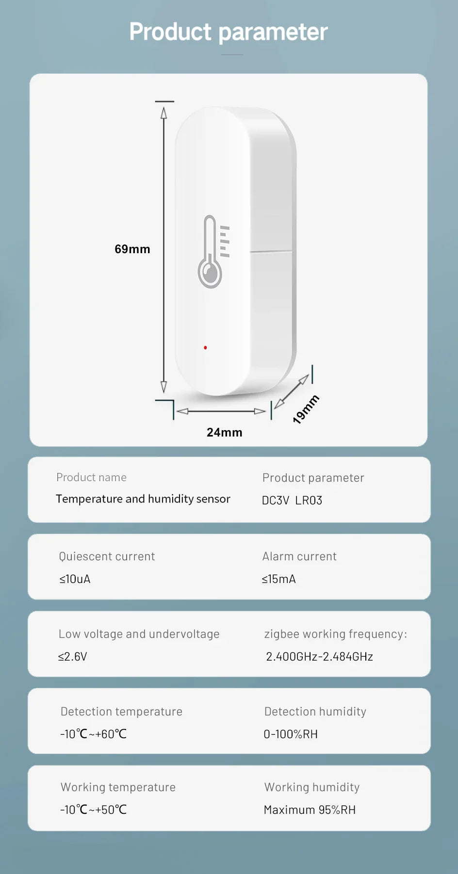 Tuya Zigbee Temperature & Humidity Sensor, Real-time Monitoring, Precise Readings, Seamless Integration for Optimal Comfort