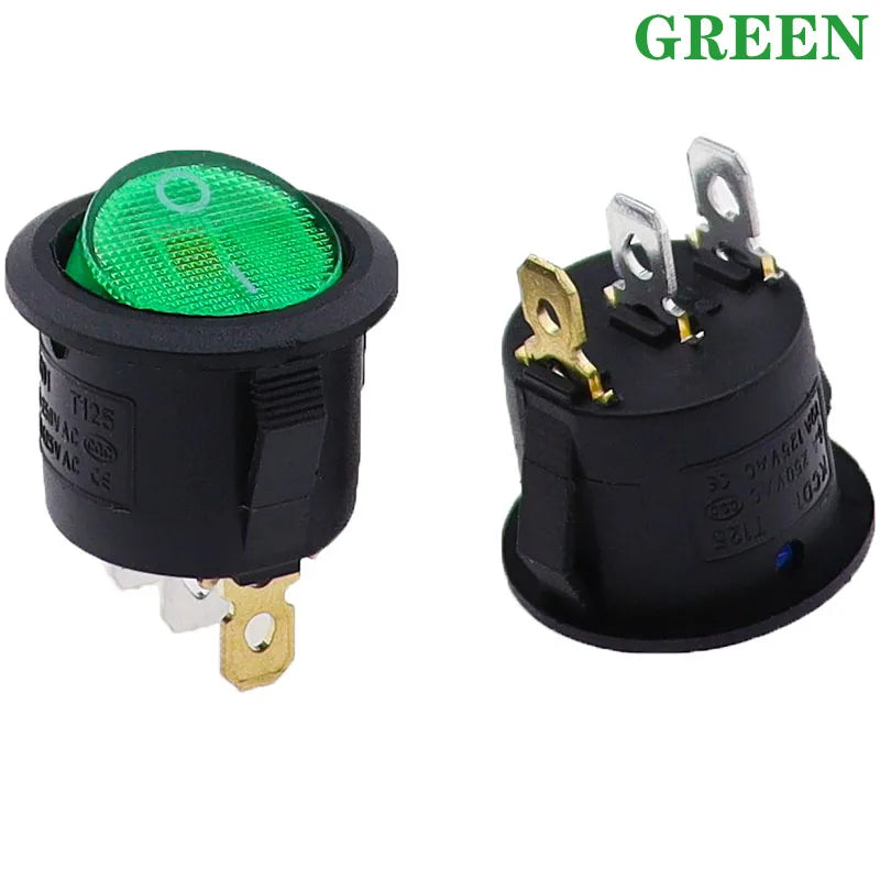 4Pcs KCD1 5V-12V / 220v ON/OFF Round Rocker Switch LED illuminated Car Dashboard Dash Boat Van With light