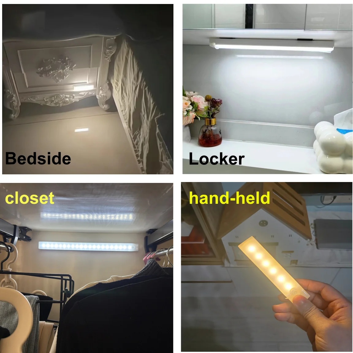 Motion Sensor  Bar  Light Type C Rechargeable Light  LED Magnetic attraction Night Light  for Kitchen Bedside Wardrobe bookcase