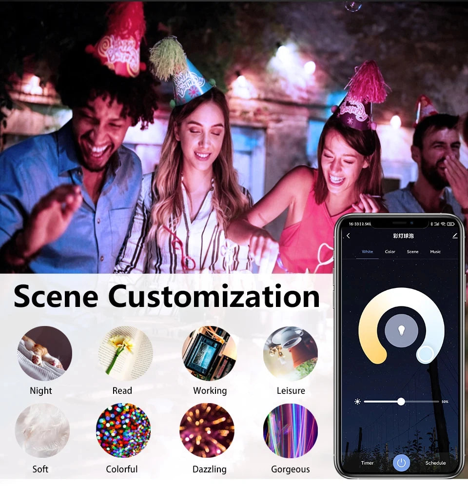 Tuya Smart Led Light Bulb Wifi Zigbee Bluetooth E27 Smart Life Alexa Google Assistant Alice Smartthings RGB 220V 110V Ampoules
