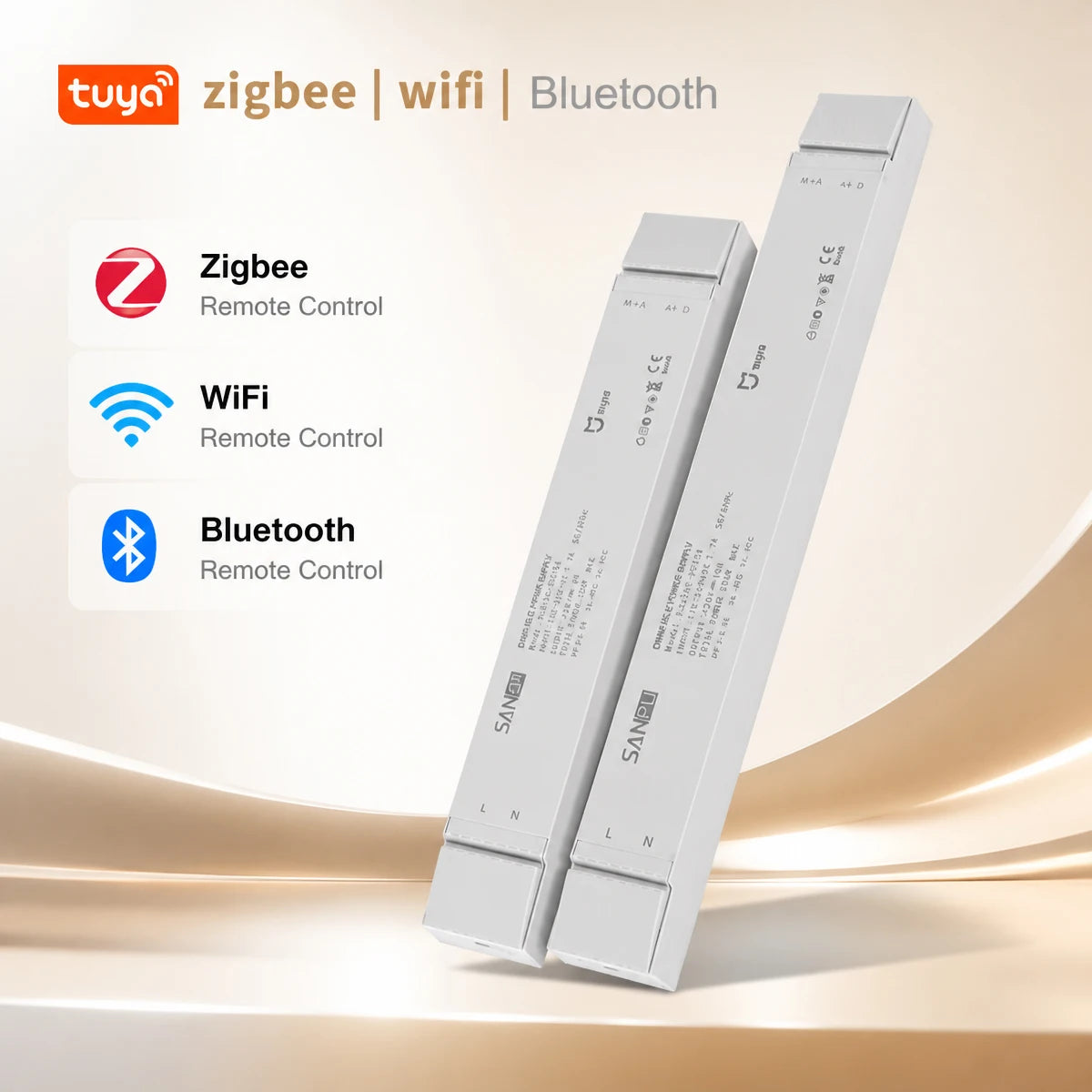 Tuya Zigbee Bluetooth Wifi Smart CCT Dimming Driver LED Strip Transformer, 24V 150W/250W Tunable White LED Switching Power Suppl
