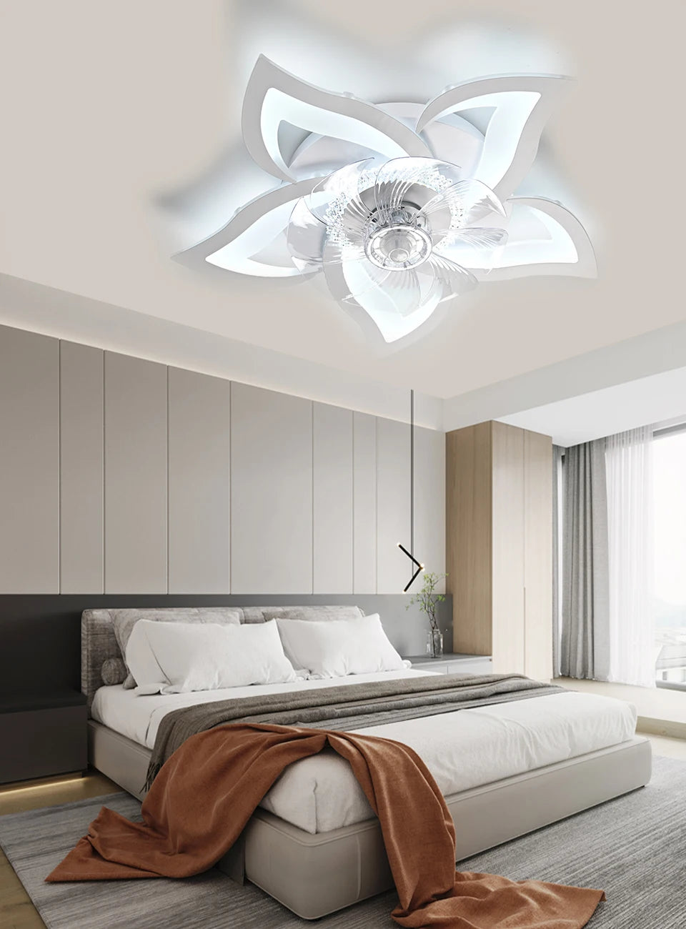 IRALAN Ceiling Fans With Lights Smart Switch Modern Led Ceiling Fan Lamp Minimalist For Living Room Bedroom Home Decor Fan Lamp