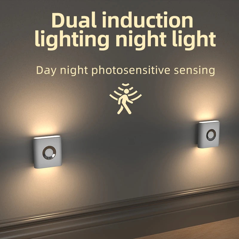 GGbingo Rechargeable Smart Home LED Night Light Lamp with Motion Sensor Kids Bedroom Decoration Light USB Lamp for Home Decor