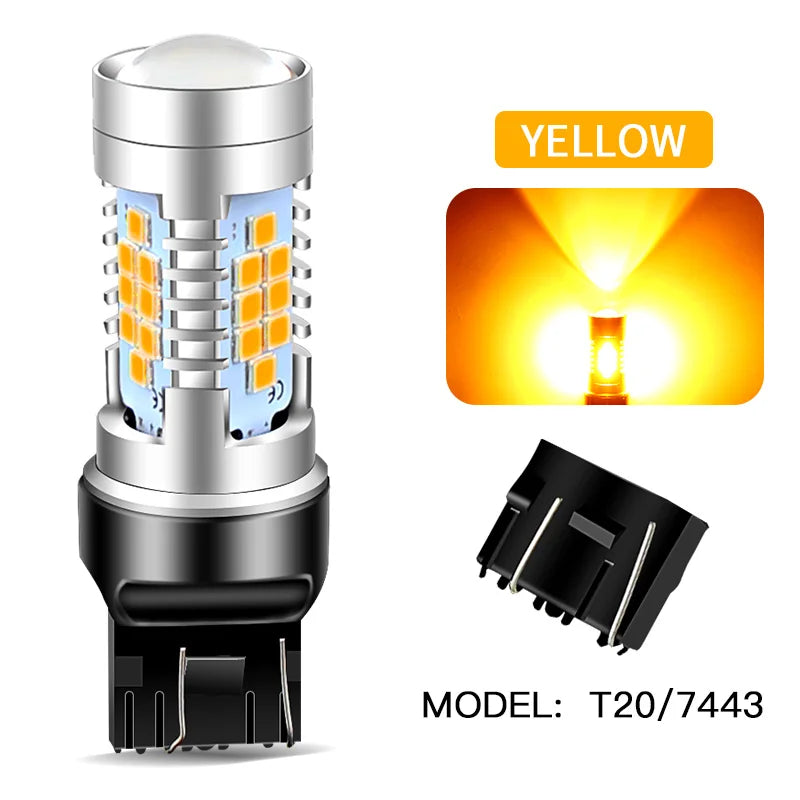 2pcs LED Daytime Running Light DRL Bulb Lamp Canbus W21/5W 7443 T20 For Chevrolet Malibu Trax Dacia Duster Logan 2 Sandero