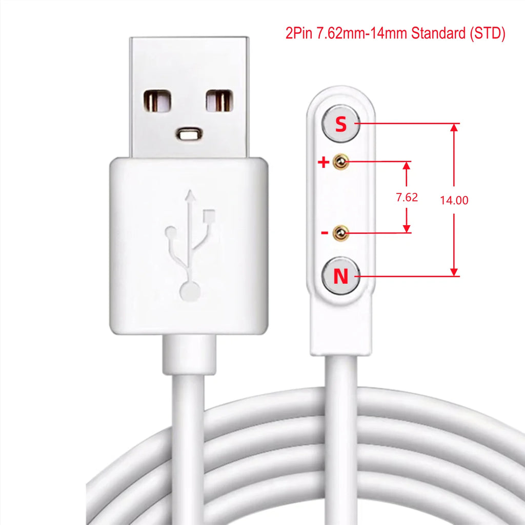 Smart Watch Magnetic USB Charger 2pin 4pin Charging Cable Line Cord Power Adapter Long Wire For Smartwatch Juicer Beauty Devices