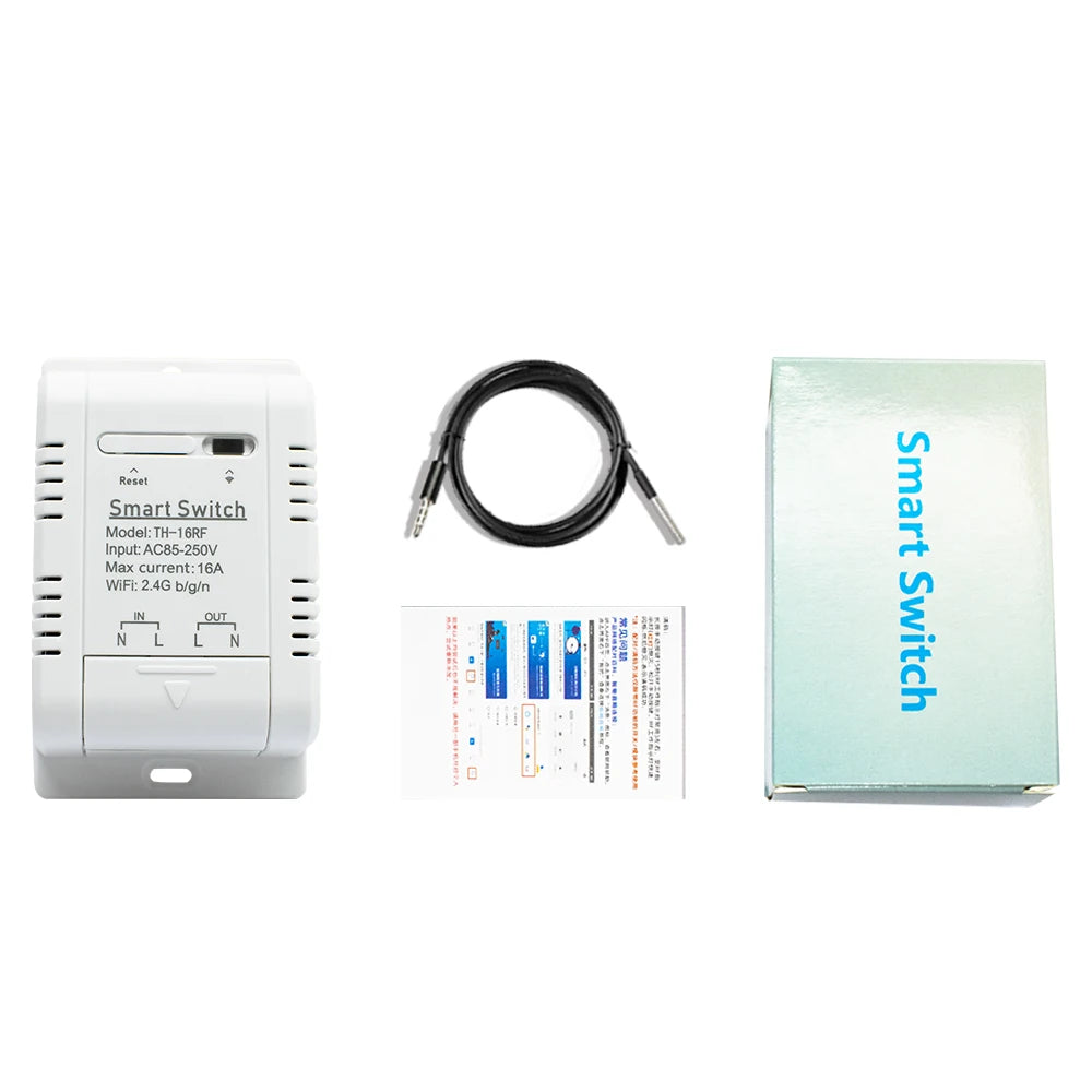 Smart Temperature Humidity Wifi Switch 10A 2000W Intelligent Monitoring Thermostat Compatible with Ewelink Alexa Google Home