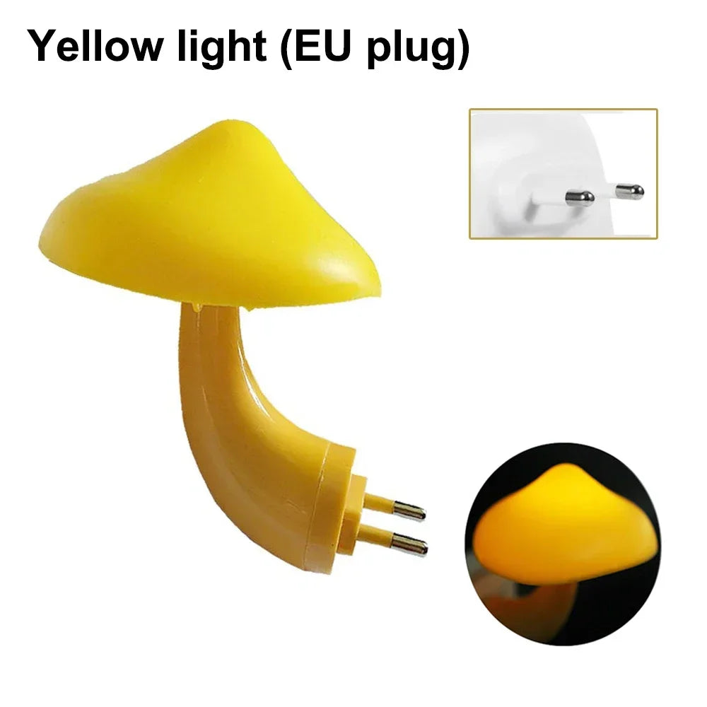 Christmas Gift LED Night Lights Mushroom Shape Automatic Sensor Bedroom Decor Wall Lamps for Kid Room Bedside Lamp US/EU Plug