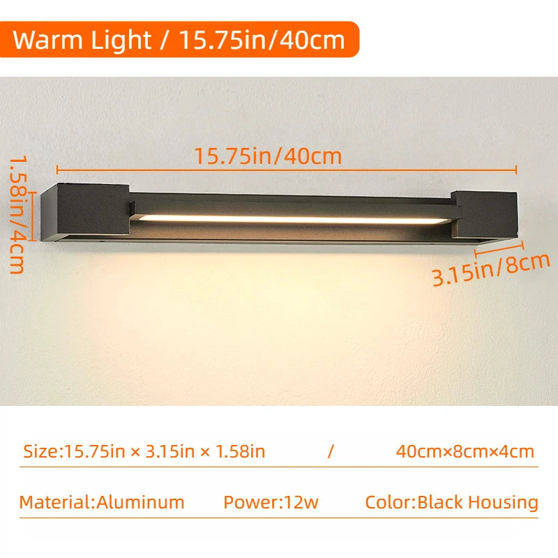 Latest 2026 Rotatable Adjustable LED Wall Lamp,IP65 Aluminum Long Strip Sconce for Bedroom Computer Room Villa Store Interior