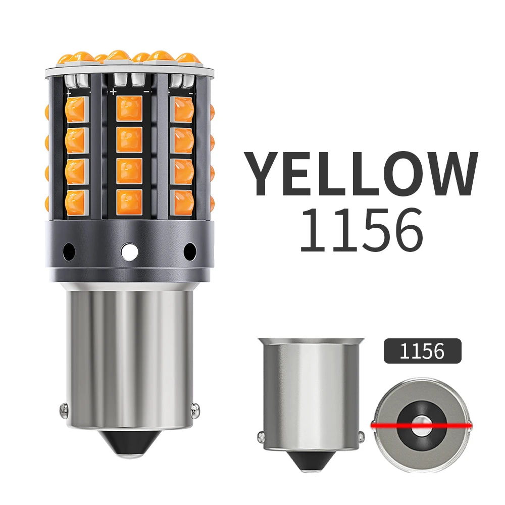 1×1156 ba15s p21w canbus bulbs py21w led turn signal yellow 7440 bulb bay15d 1157 canbus led reversing lights t20 7443 STOP LAMP