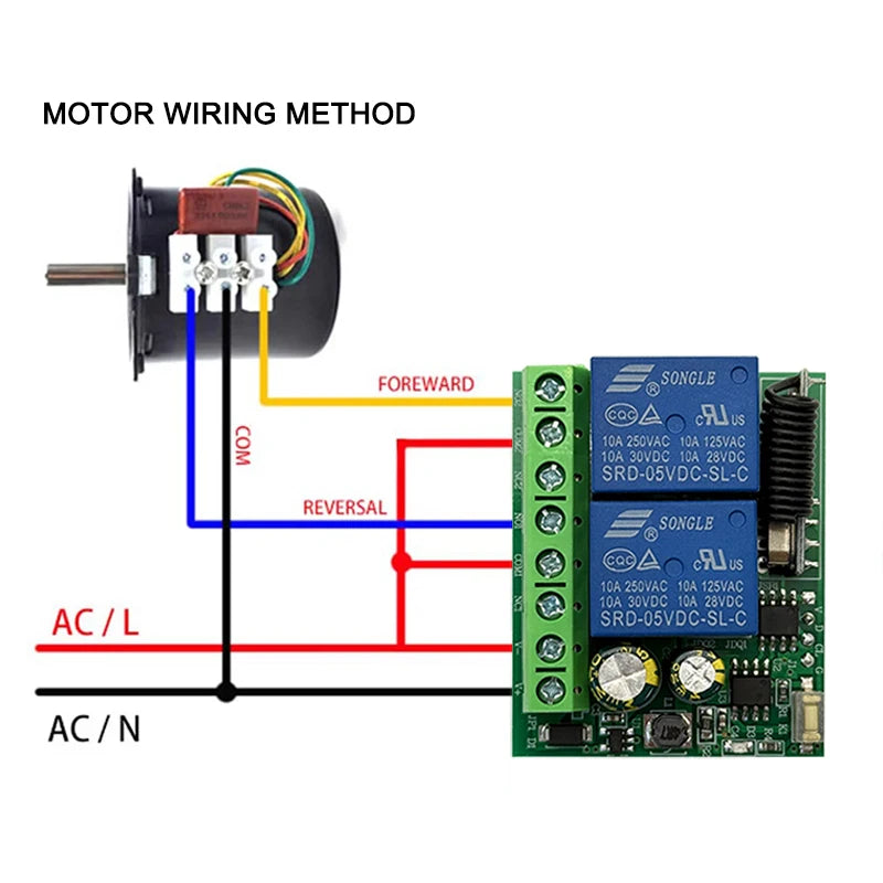 433MHz RF Wireless Remote Control Switch 6-30V 85-250V 2CH Relay Receiver For Door Electromagnetic lock Motors Lighting DIY etc