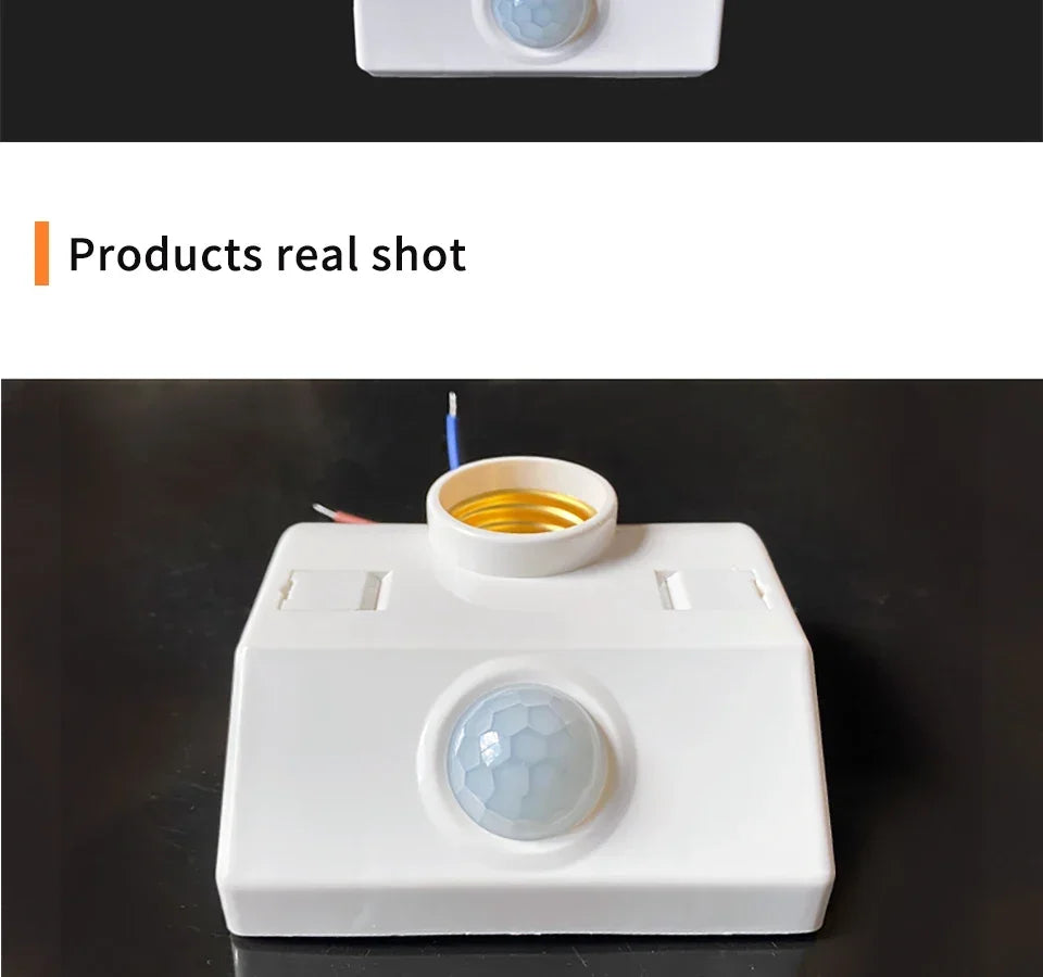 E27 LED 220V 110V PIR Motion Sensor White Switch 120° 2-6m Human Body Sensor Lamp Holder for Home Lighting Corridor Stairs Room