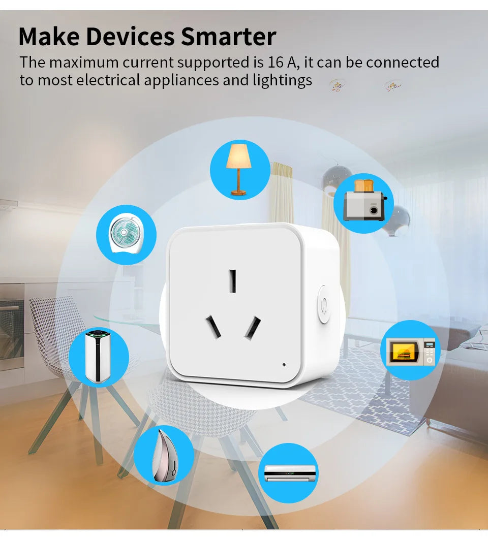 TUYA Australian and New Zealand standard smart socket voice control, wifi, mobile phone remote timing control