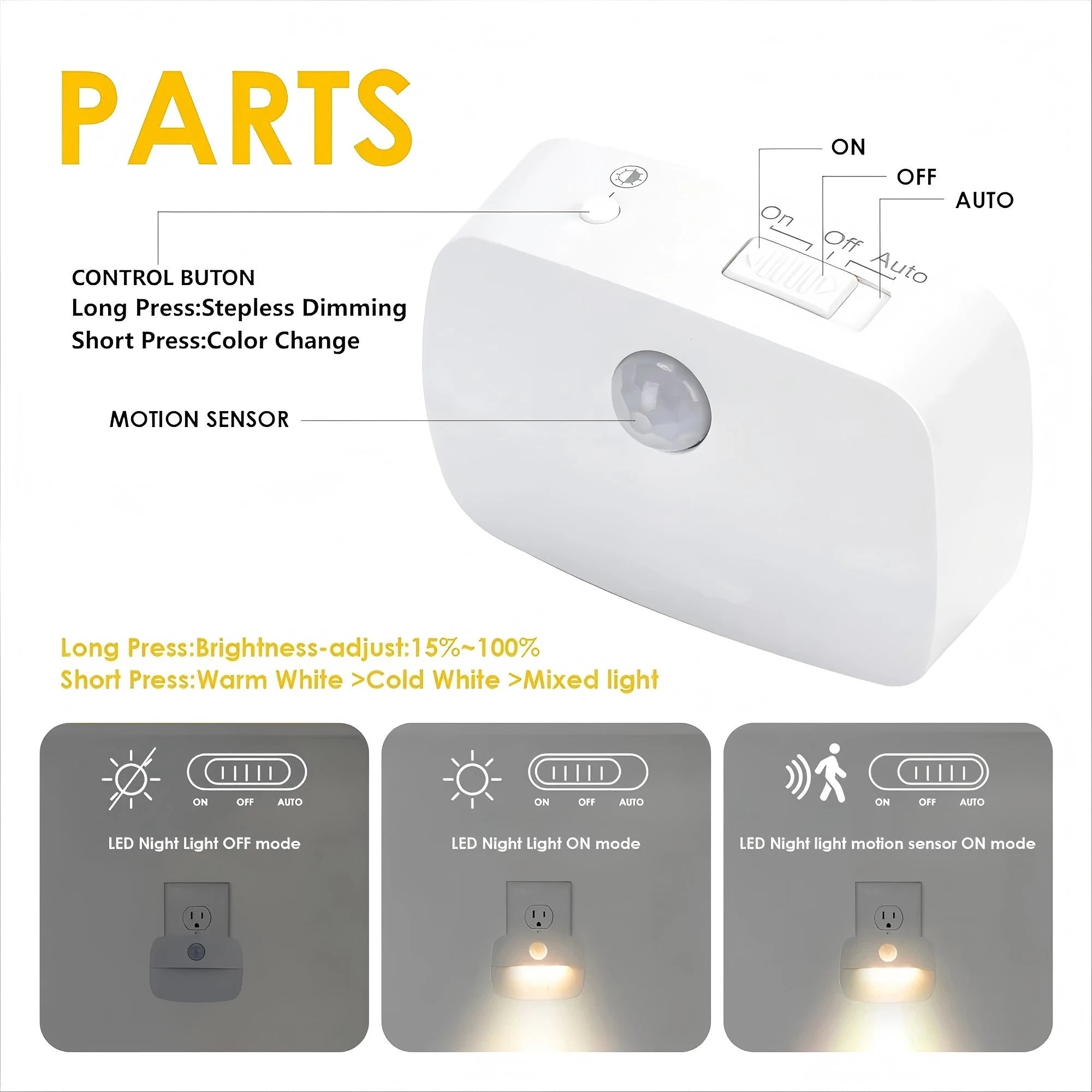 1/2/4pcs LED Night Light US EU Plug in Motion Sensor Light 220V 110V Wall Lamp for Home Hallway Stair Kitchen Bedroom Night Lamp