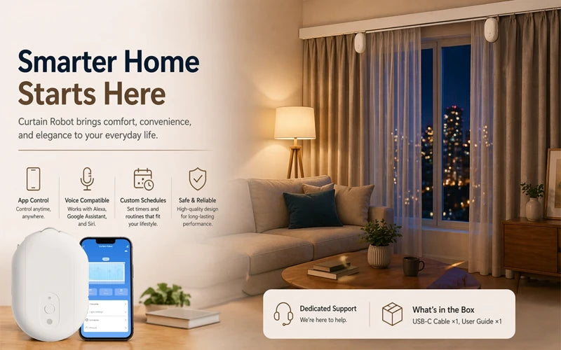 ORYZIC Tuya Zigbee Rechargeable Curtain Motor Pusher Robot Voice Control Works with Alexa Google Home