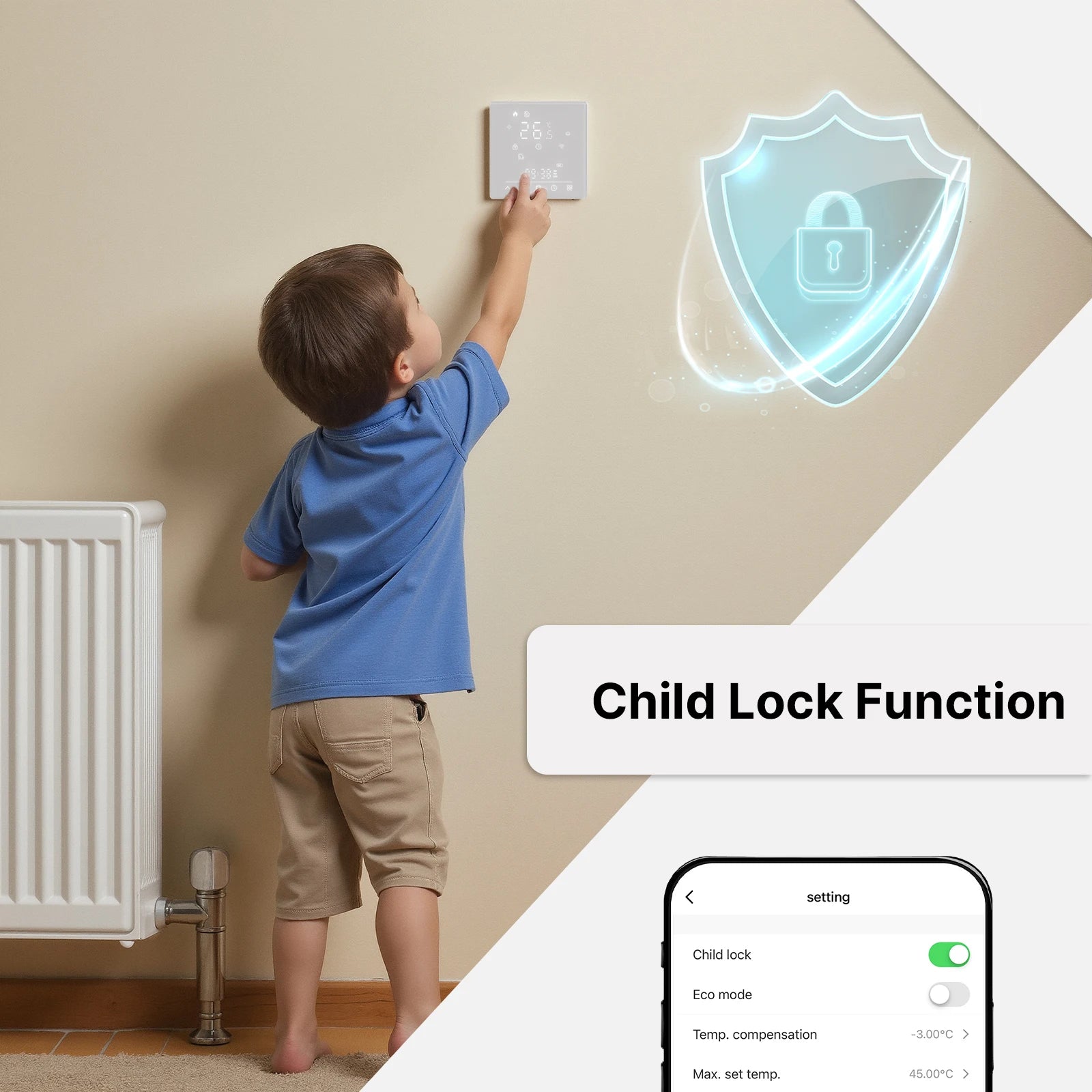 MOES Matter WiFi Smart Thermostat Temperature Controller Tuya Water Boiler Electric Heating With Alexa Google Apple Smartthings