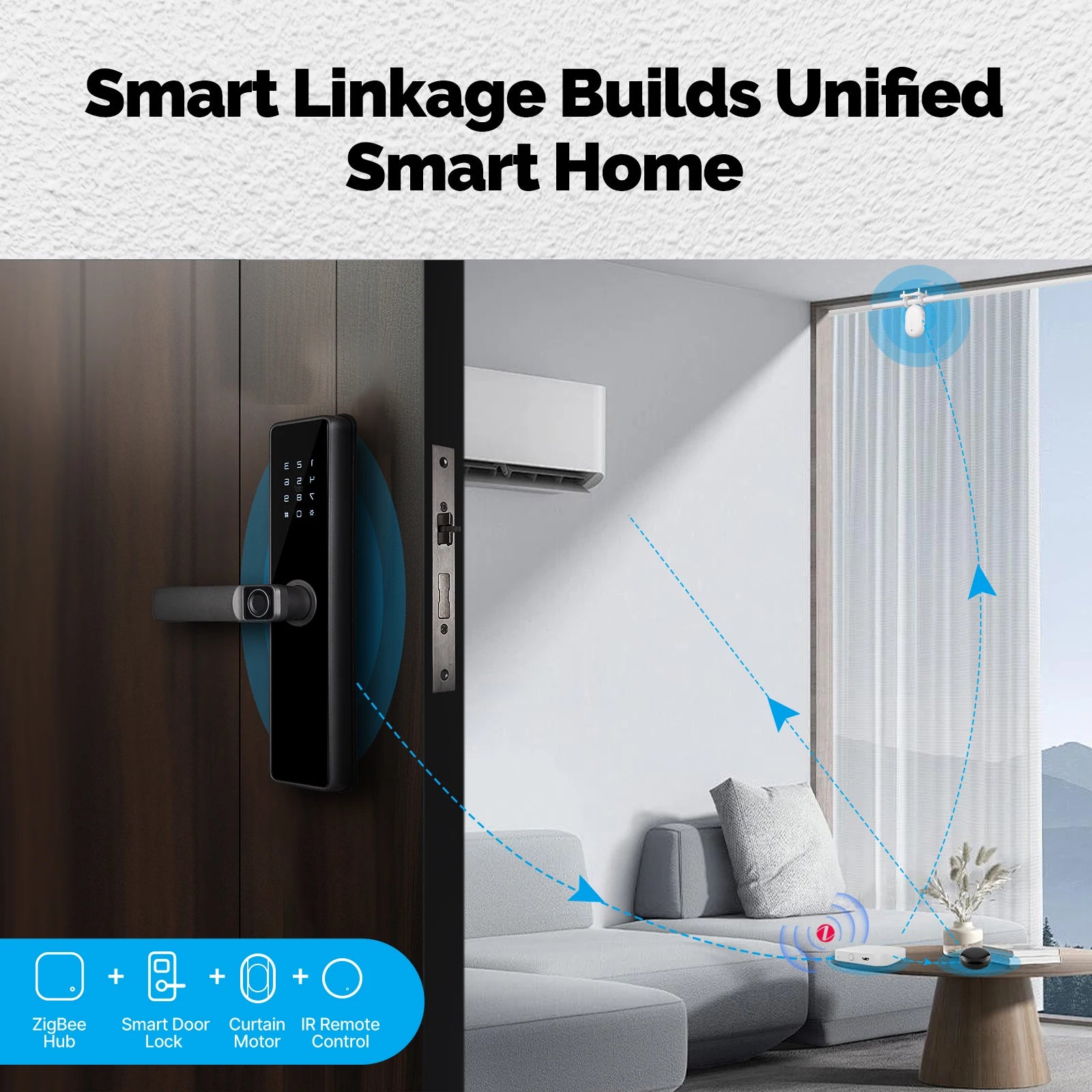 MOES Tuya ZigBee Smart Electric Curtain Robot Timing Auto Opener Closer Light Sensor App Remote Control Support Alexa GoogleHome